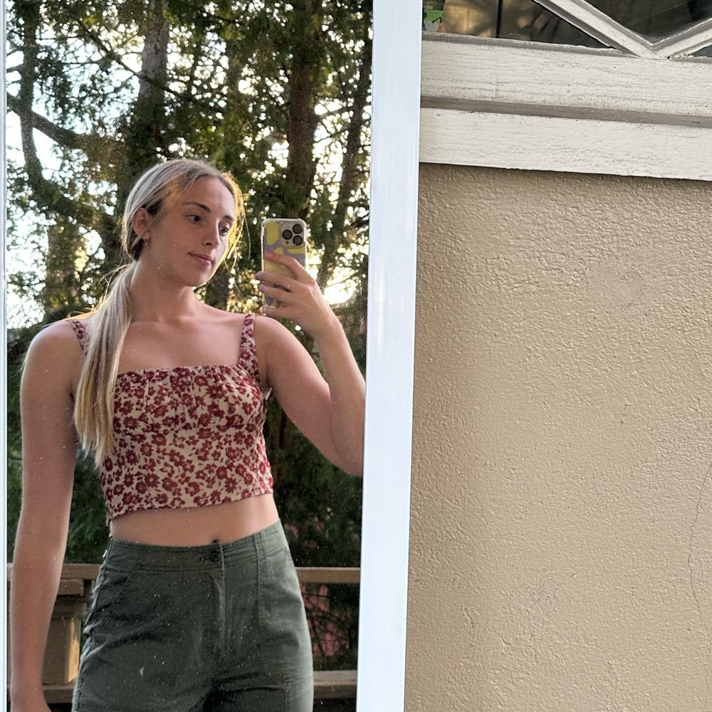 Nasty gal red floral tank
